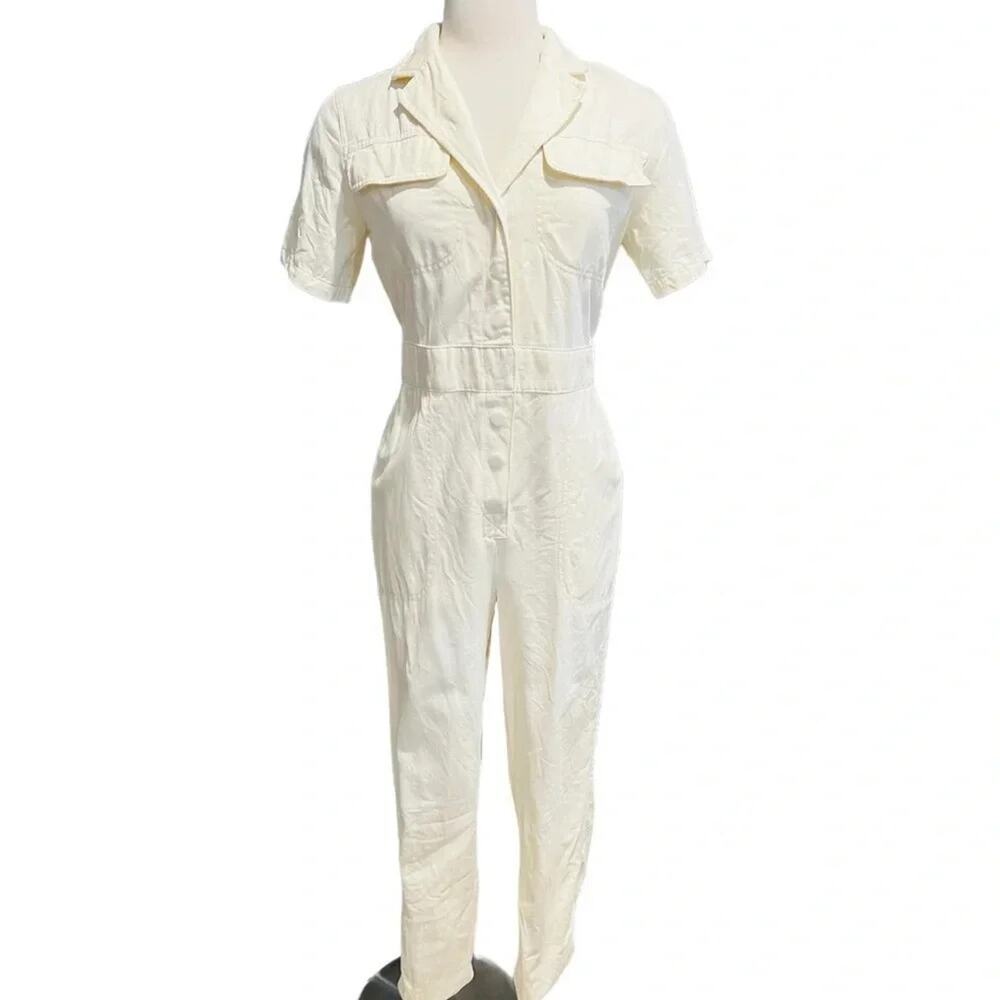 BDG Lizzy Coverall Jumpsuit Ivory Size M - Picture 6 of 14